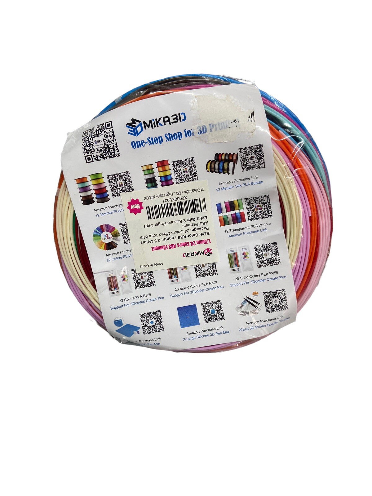 Mika3d 1.75mm ABS 3D Printer Filament For 3D Pens/ Printer 24 Colors