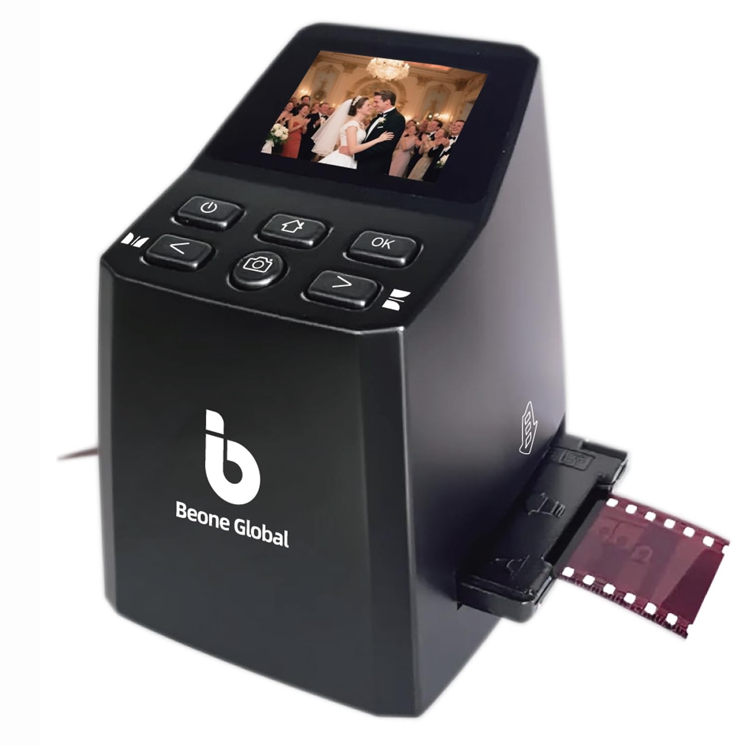 BEONEGLOBAL ClearScan MINI Film Scanner 16MP Slide & Scanner, Black