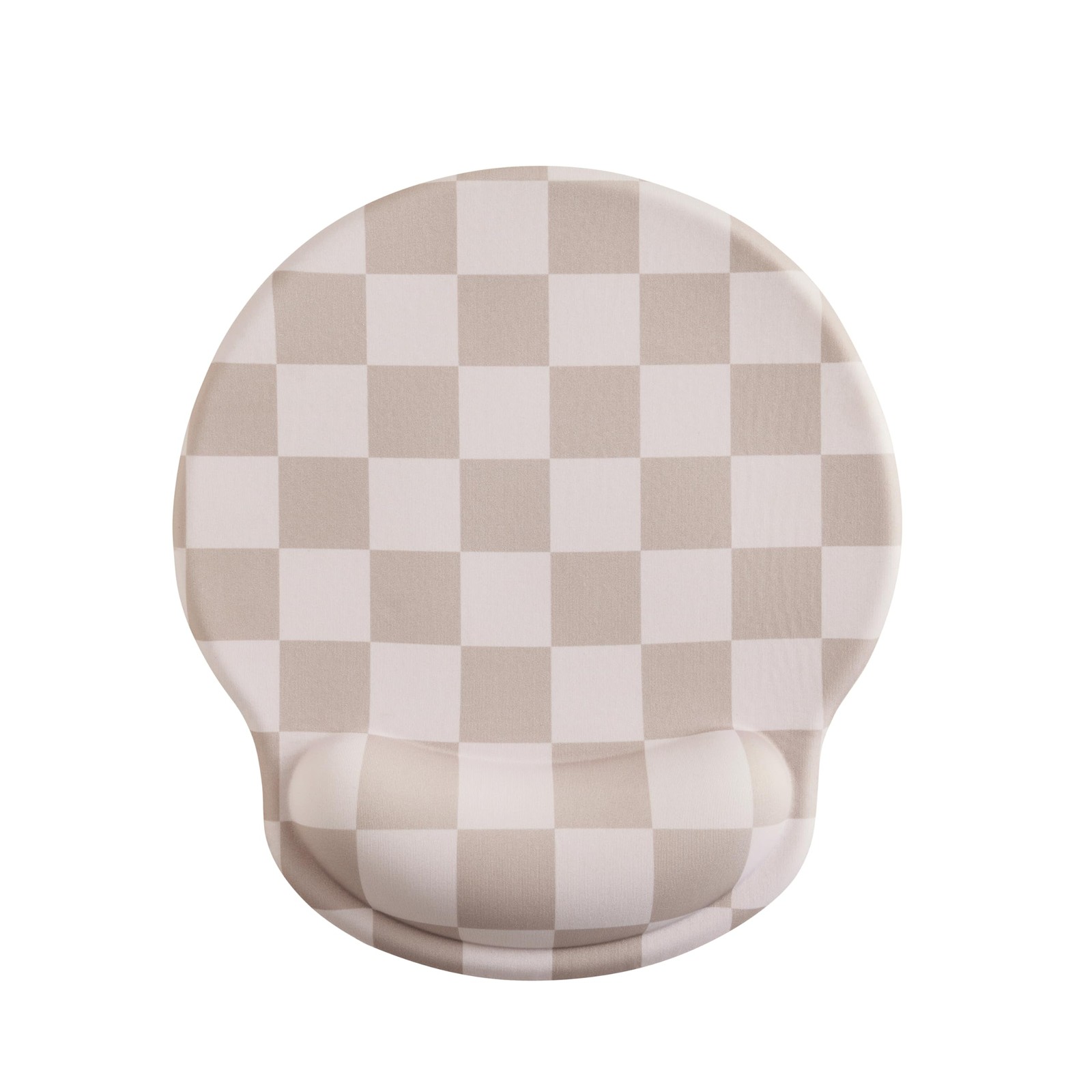 Beige Khaki Checkered Mouse Pad Gel Wrist Rest Support Ergonomic Desk PC