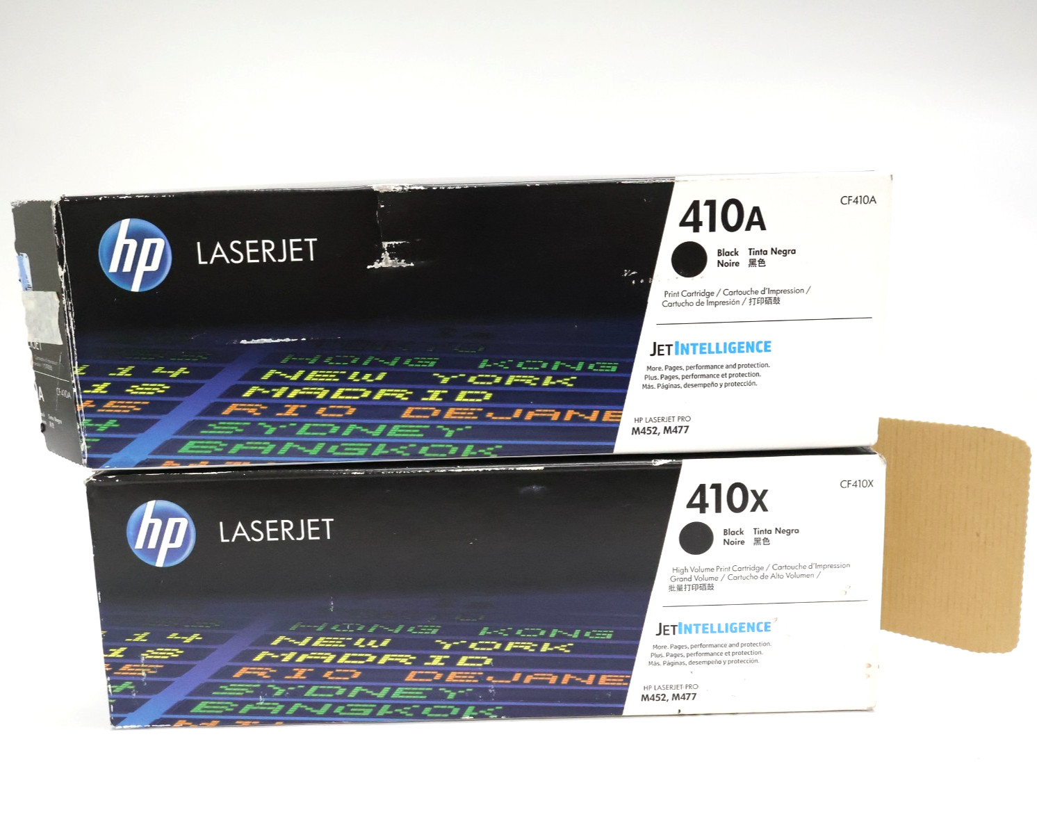 Lot of2 HP LaserJet 410X 410A Black High Yield Toner Cartridges CF410X, CF410A