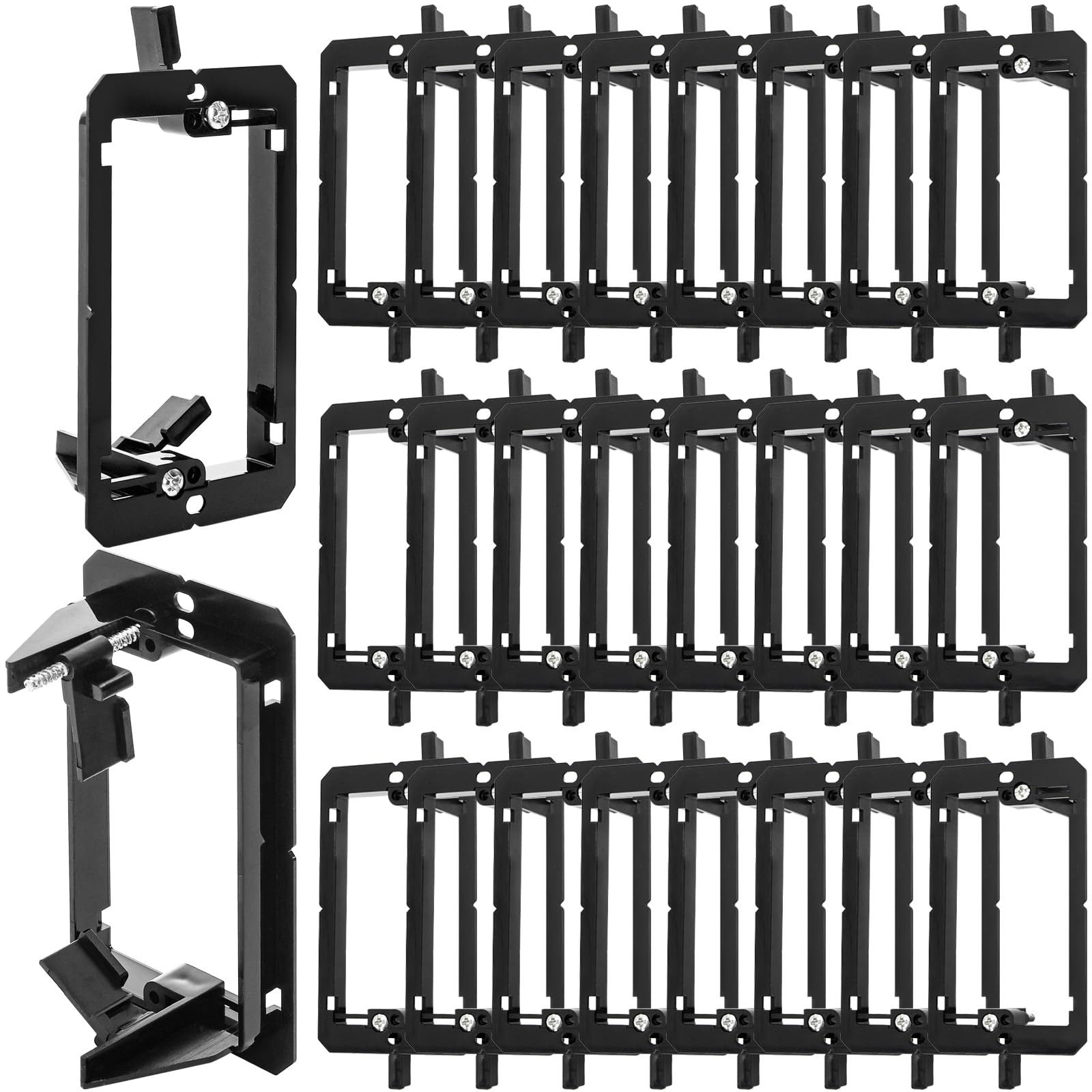 25 Pack Low Voltage Mounting Bracket, 1 Gang Flush Mounting Wall Plate, Drywall