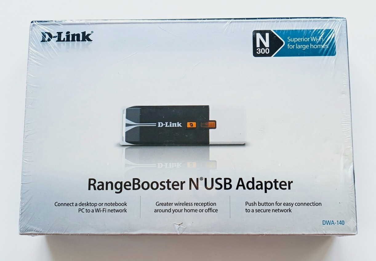 D Link Range Booster USB Adapter DWA140 N300 New Sealed