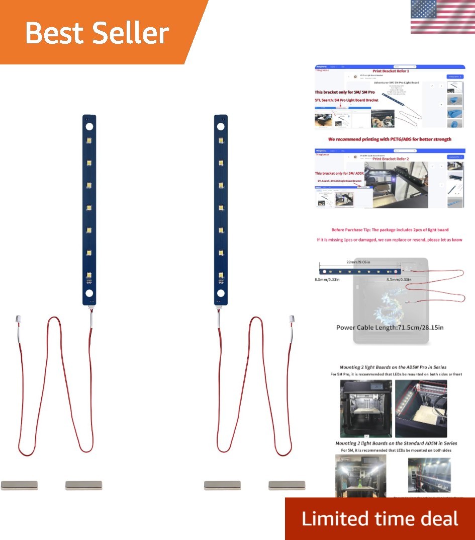Enhanced 3D Printer Lighting: 24V LED Board Kit for Flashfoge Adventurer Series