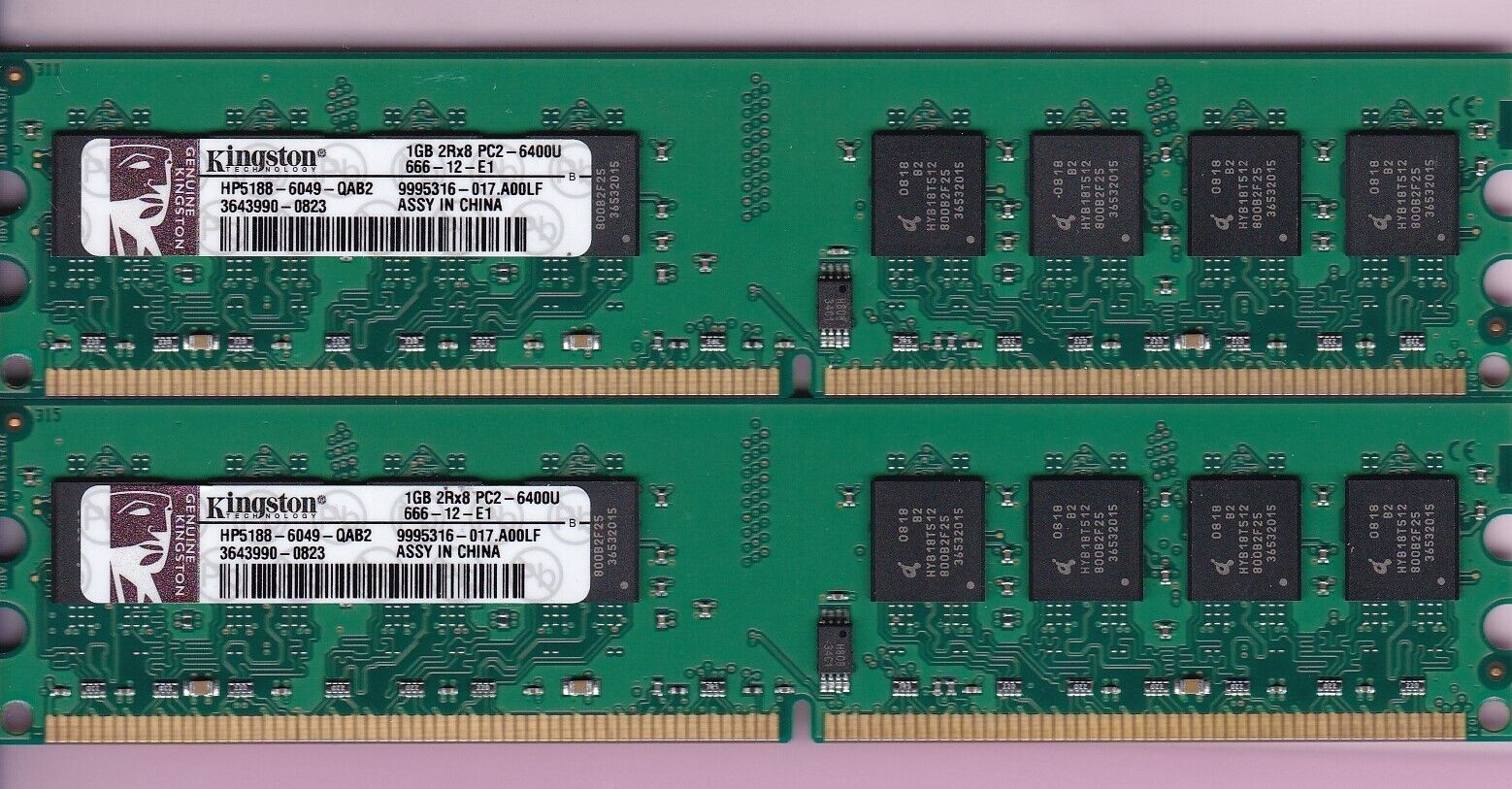 2GB 2x1GB KINGSTON PC2-6400 HP5188-6049-QAB2 DDR2-800 QIMONDA Ram Memory Kit