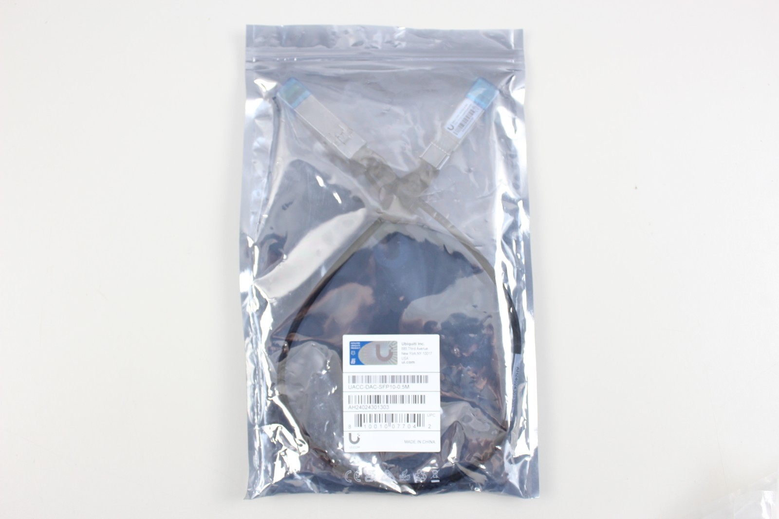 Ubiquiti UACC-DAC-SFP10-0.5M 10G SFP+ Direct Attach Cable – 0.5m – NEW