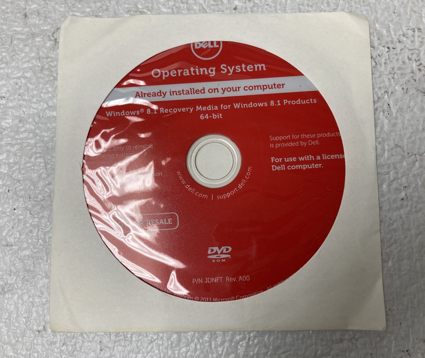 Brand New Dell Windows 8.1 Recovery Media 64-Bit OS DVD 0RGH4G RGH4G