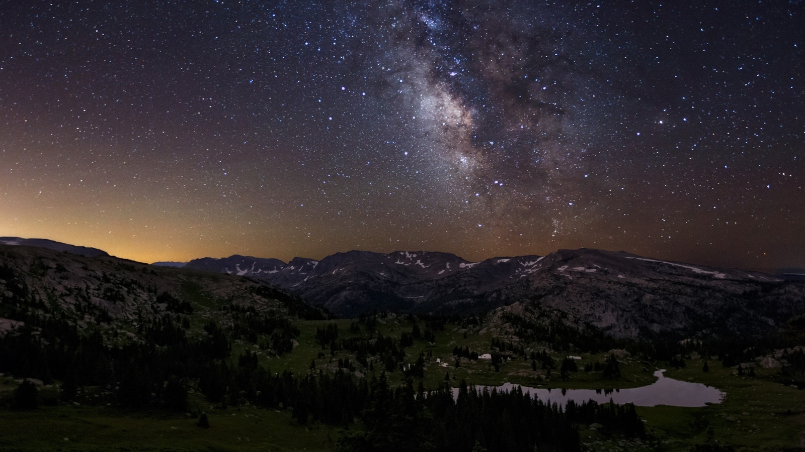 Landscape starry night milky way stars sky mountains Custom Gaming Mat Desk