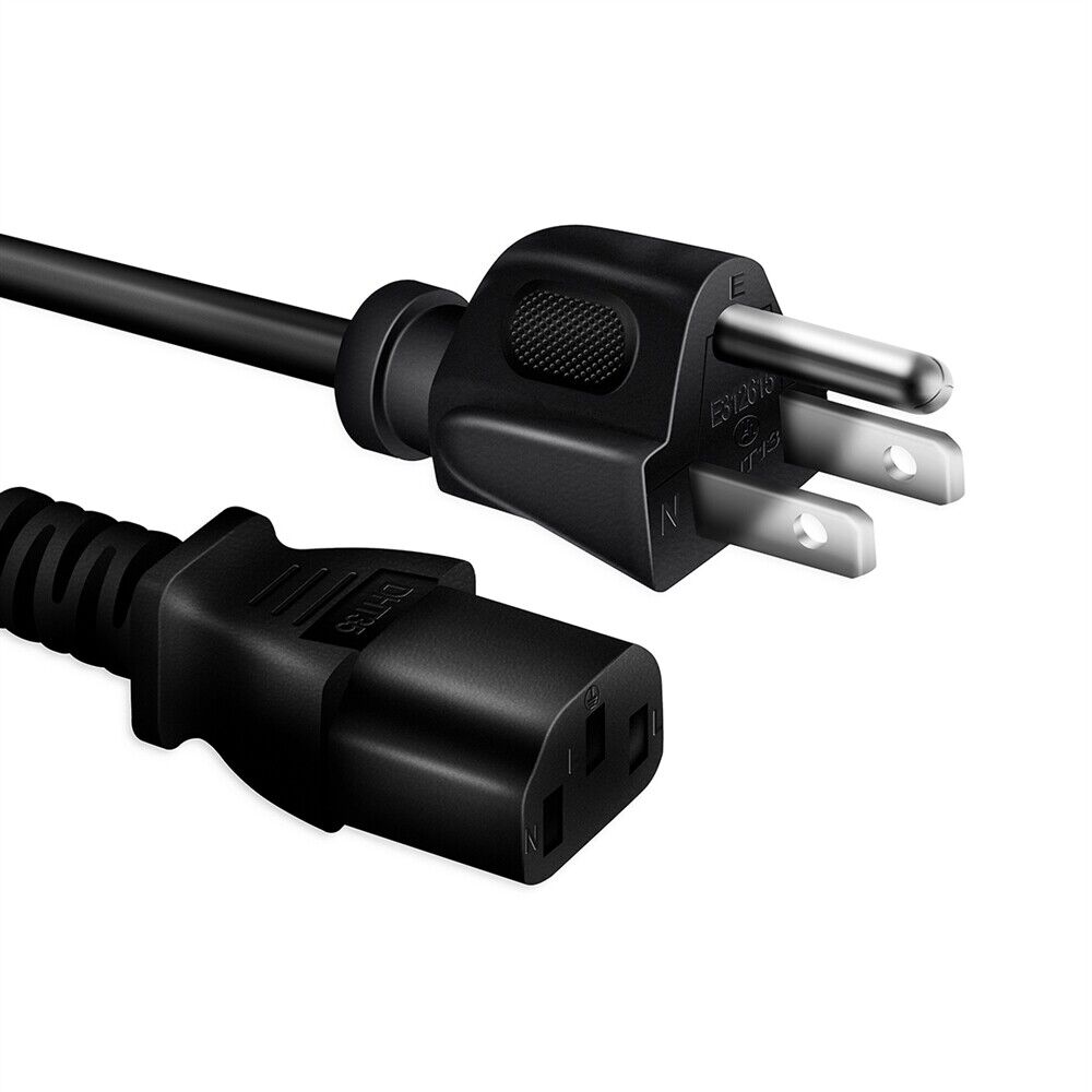 UL 6ft AC Power Cord Cable For HP 27wm 32s 2509p 2509m E24d G4 E27d G4 Monitor