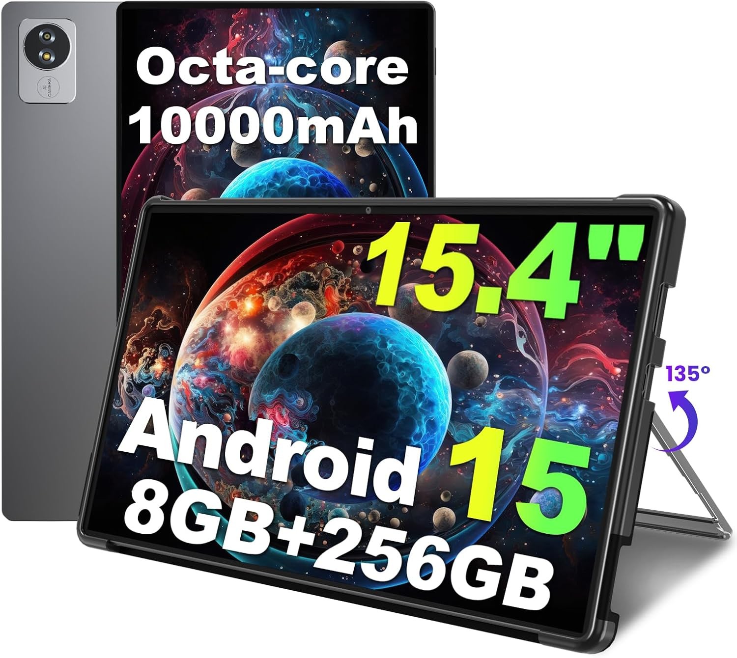 Jumper 15.4 inch Android 15 Tablet 8GB RAM 256GB ROM Helio G99 Octa-Core BT5.2