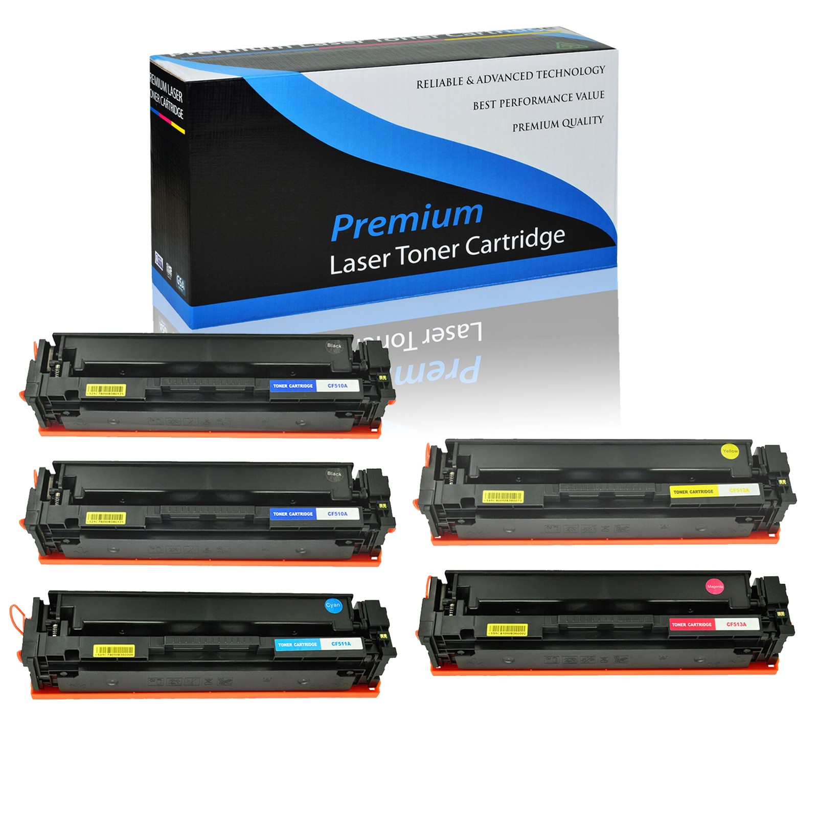 5 PACK CF510A Toner Set for HP 204A LaserJet Pro MFP M154 MF181fw M180n M180