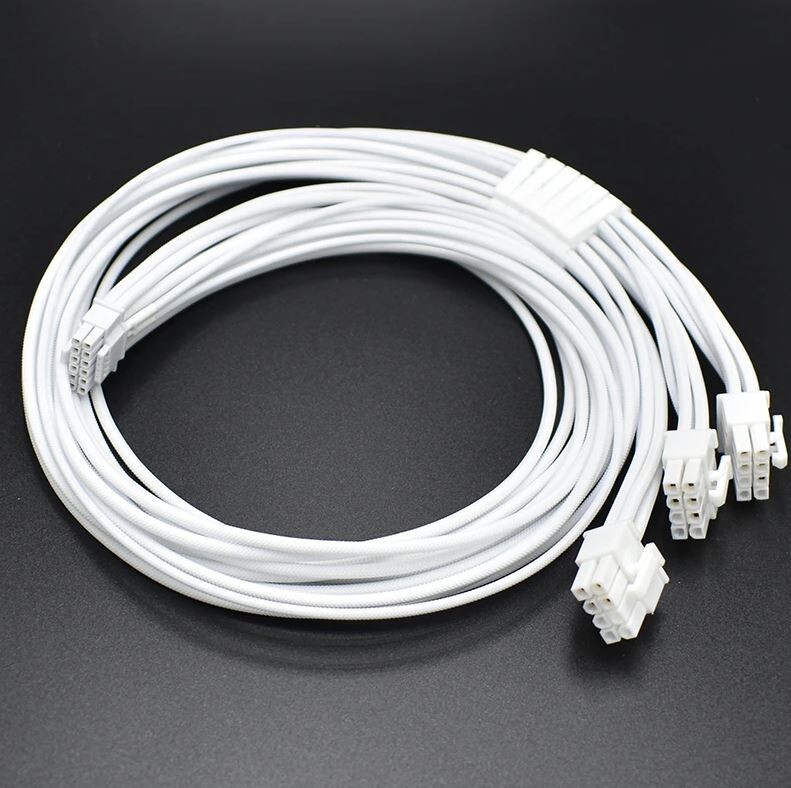 Mod Cables White 30CM/ 12" Braided 12VHPWR For Corsair PSU Cable Kit 16pin - NEW