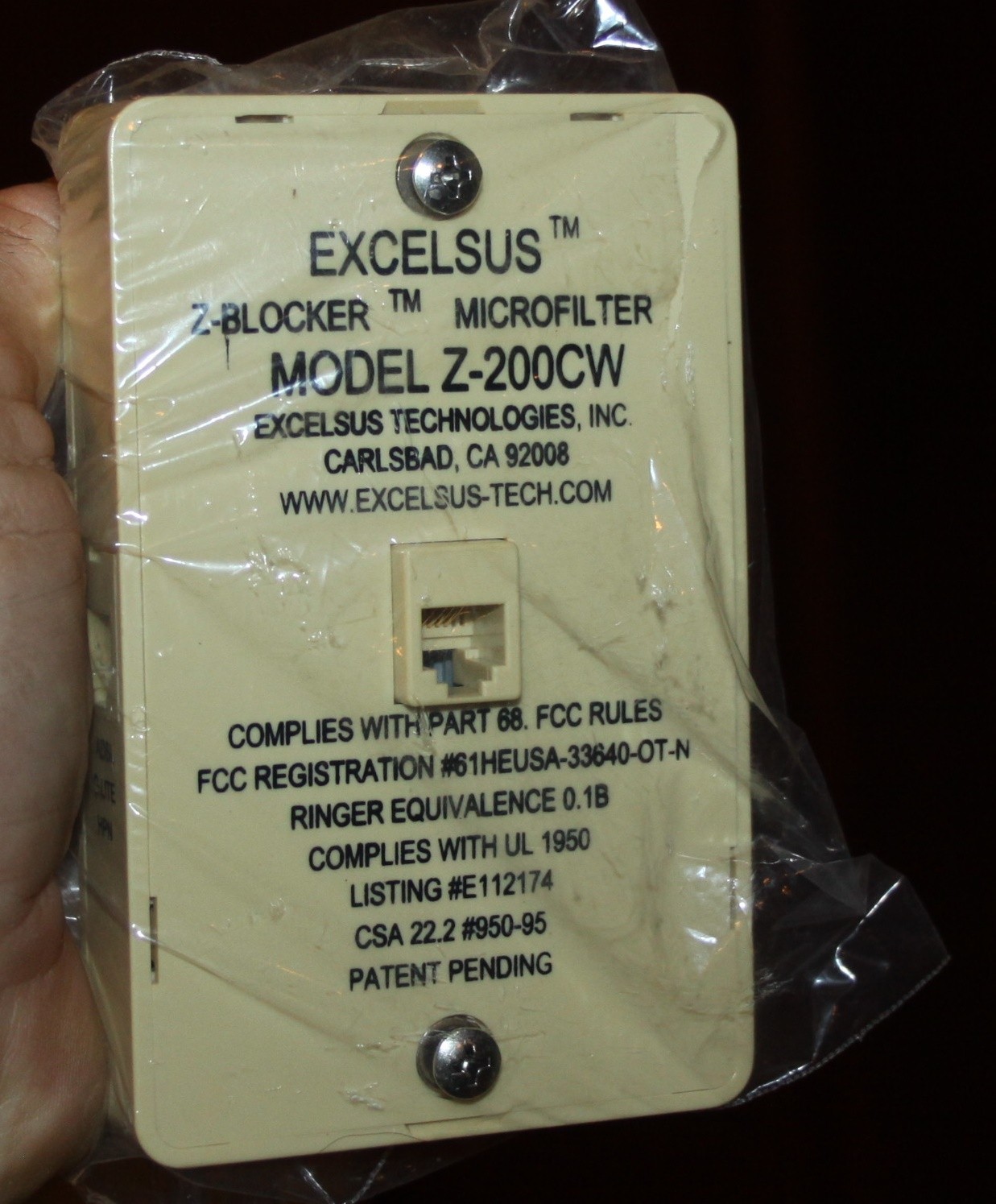 New Excelsus Z-Blocker Microfilter Model Z-200CW Wall Mount 