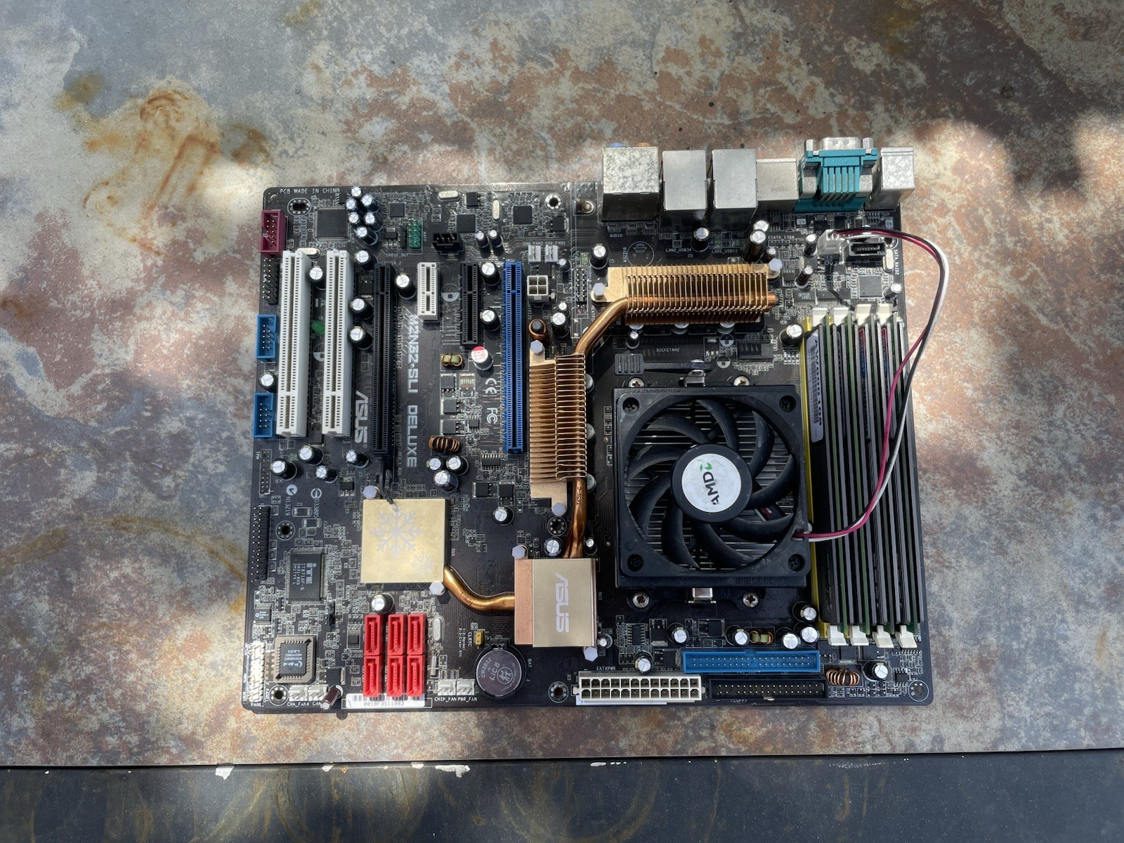 Vintage Asus M2N32-SLI Deluxe Motherboard With Cpu RAM Combo Tested And Serviced