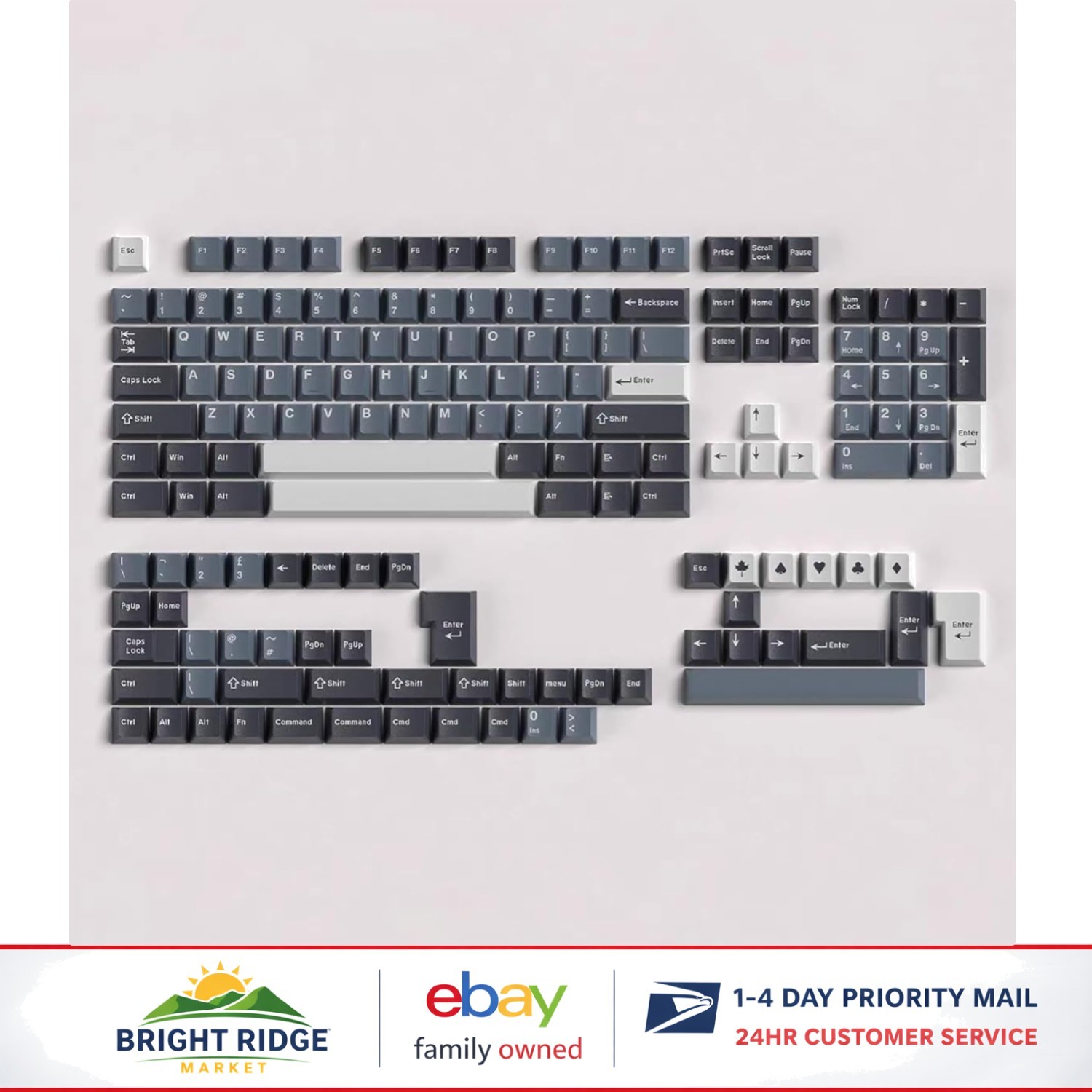 High-Quality ABS Keycaps Set with Media Features for Cherry MX Switch Keyboards