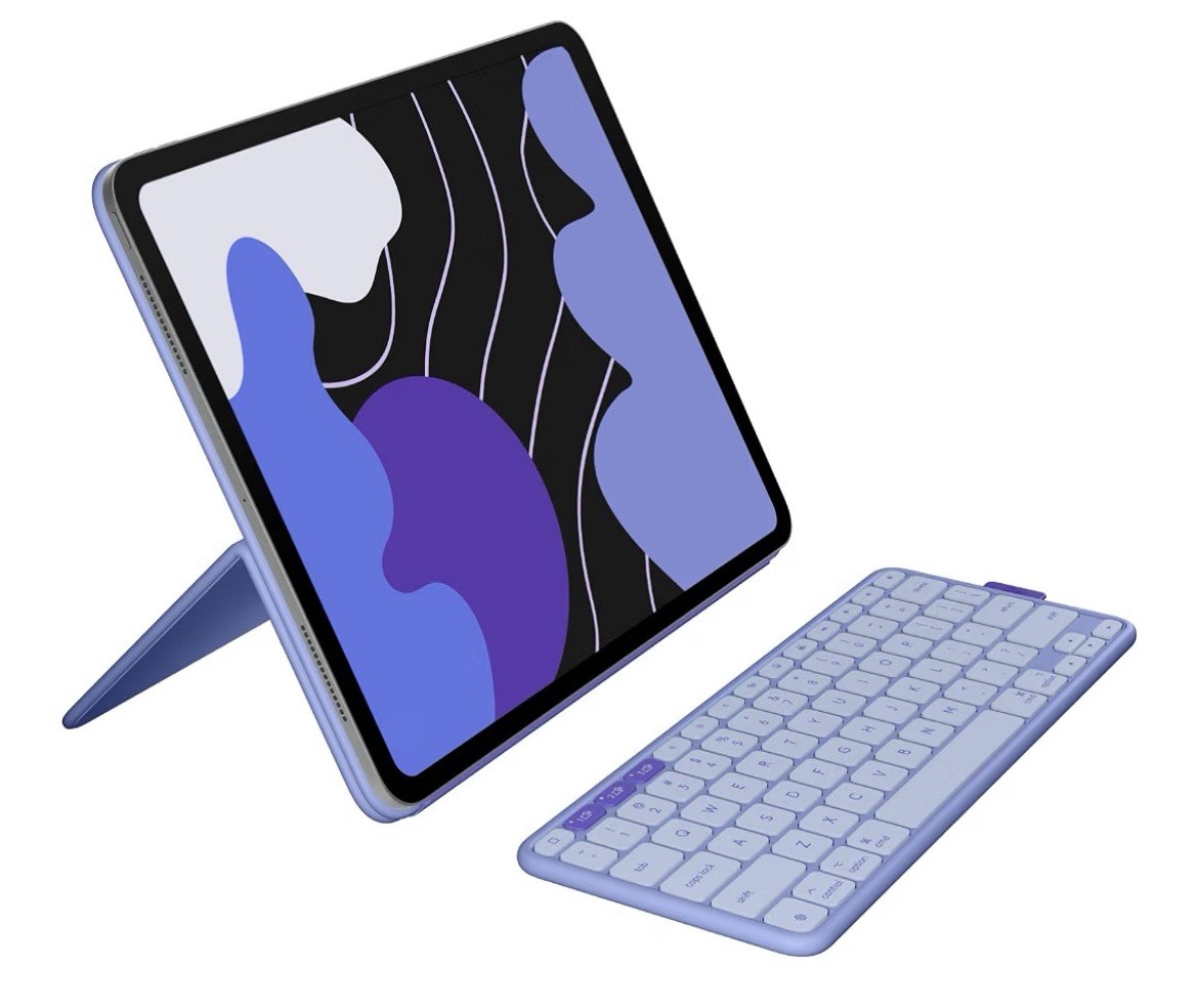 Logitech Flip Folio, Keyboard Case for iPad Pro 13-inch (M4 & M5), Lilac
