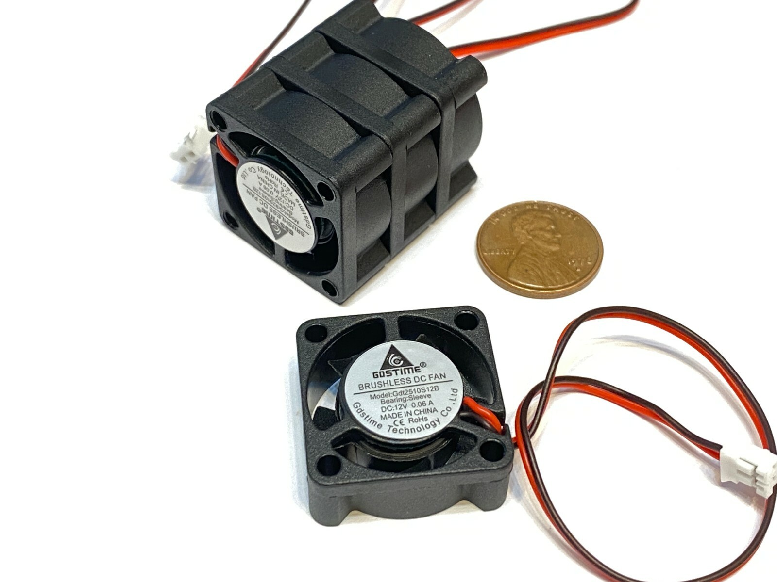 4 Pieces 25x25x10  2pin gdstime 12v fan mini small dc brushless 2510s c7
