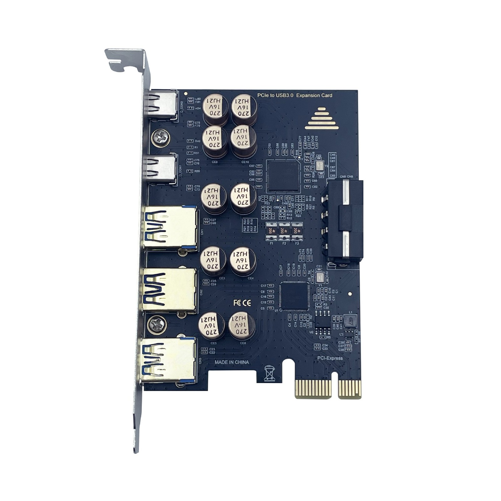 PCI-E 1X to USB 3.0 High Speed Expansion Card for Desktop DIY Rear PCIe
