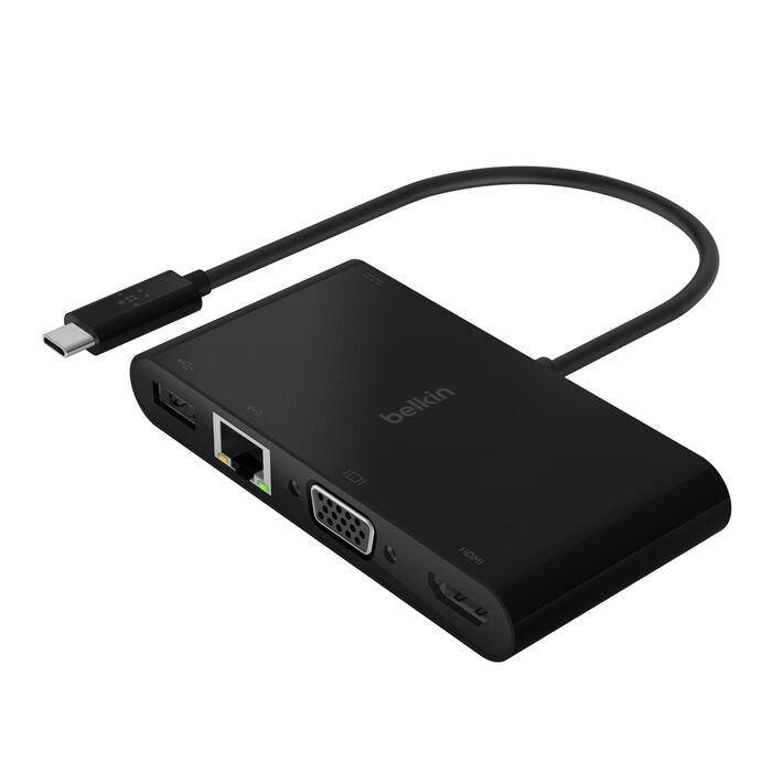 Belkin USB-C Multimedia + Charge Adapter Model AVC004BK-BL