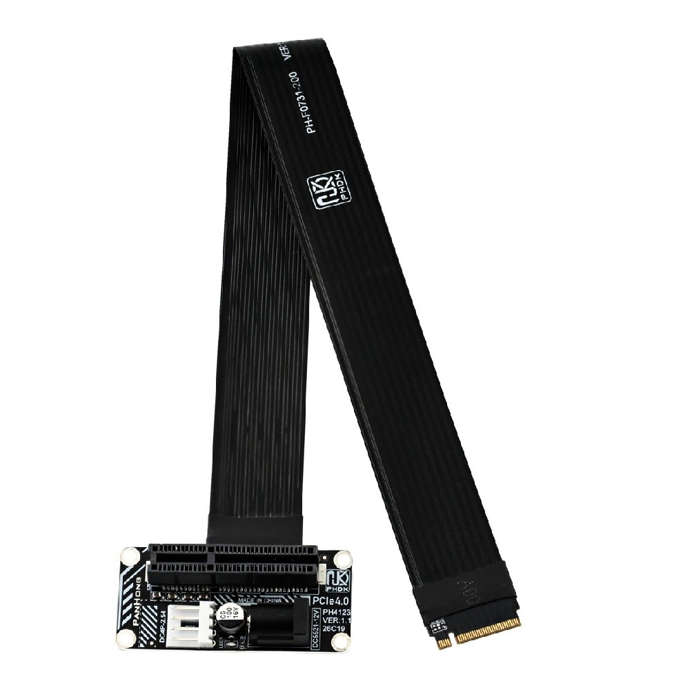 CY M.2 NGFF NVMe M-Key to Up Angled PCI-E Right Angled Type X16 Socket Cable