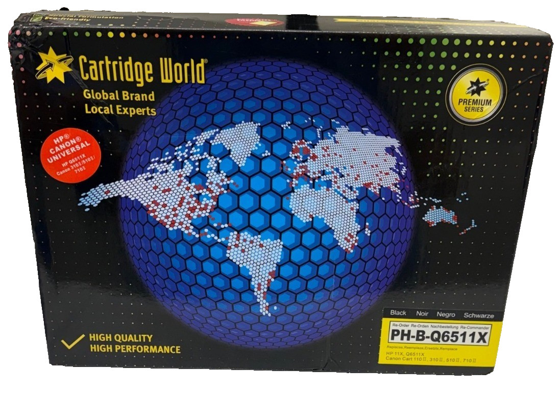 Cartridge World PH‑B‑Q6511X Premium Black Toner for HP 11X Q6511X Canon Cart 110