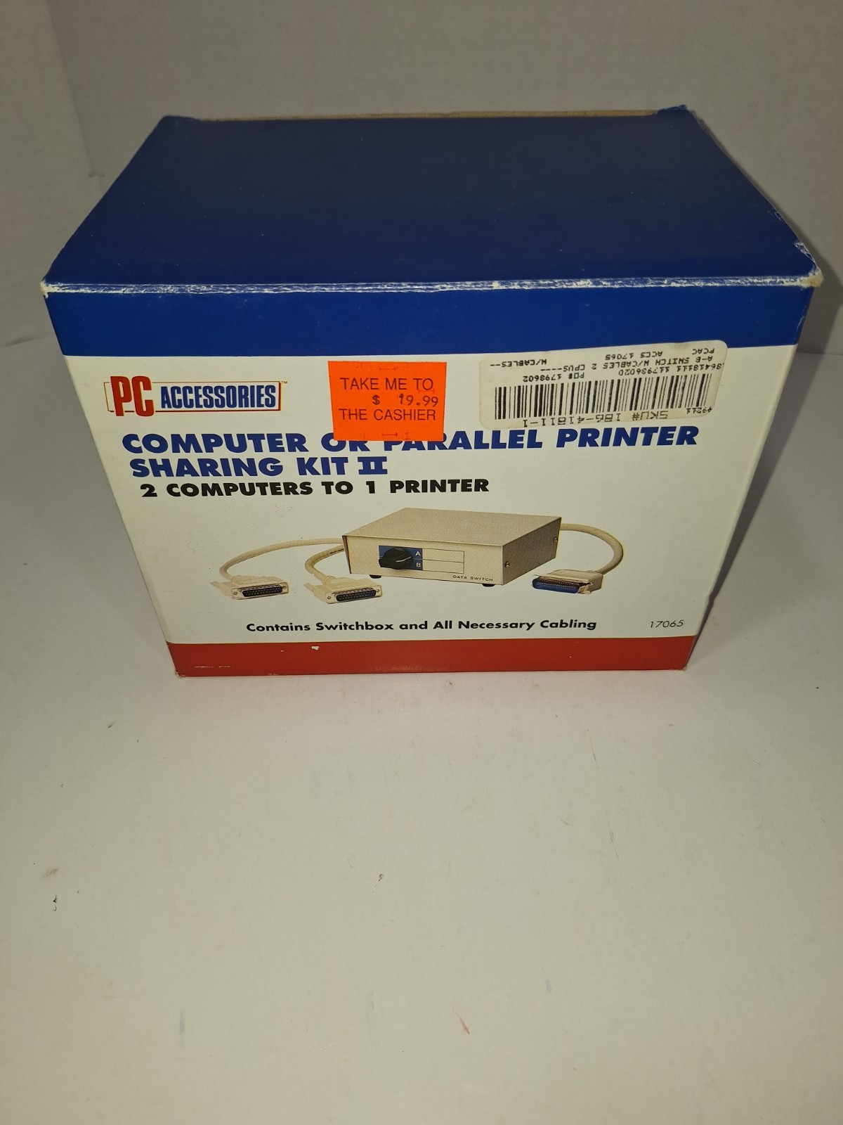 NOS 1992 VINTAGE SWITCHBOX 2-Way A/B I/O DB25 Parallel Printer Manual Rotary Swi