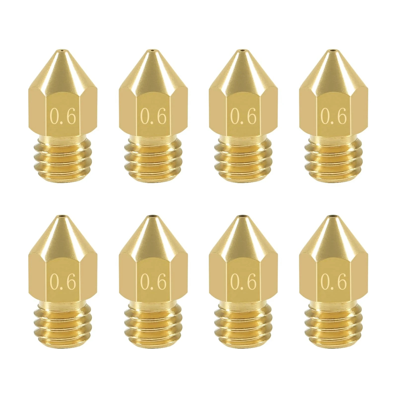 8 Pcs 0.6mm MK8 Extruder Nozzles 3D Printer Nozzles for Creality Ender ...