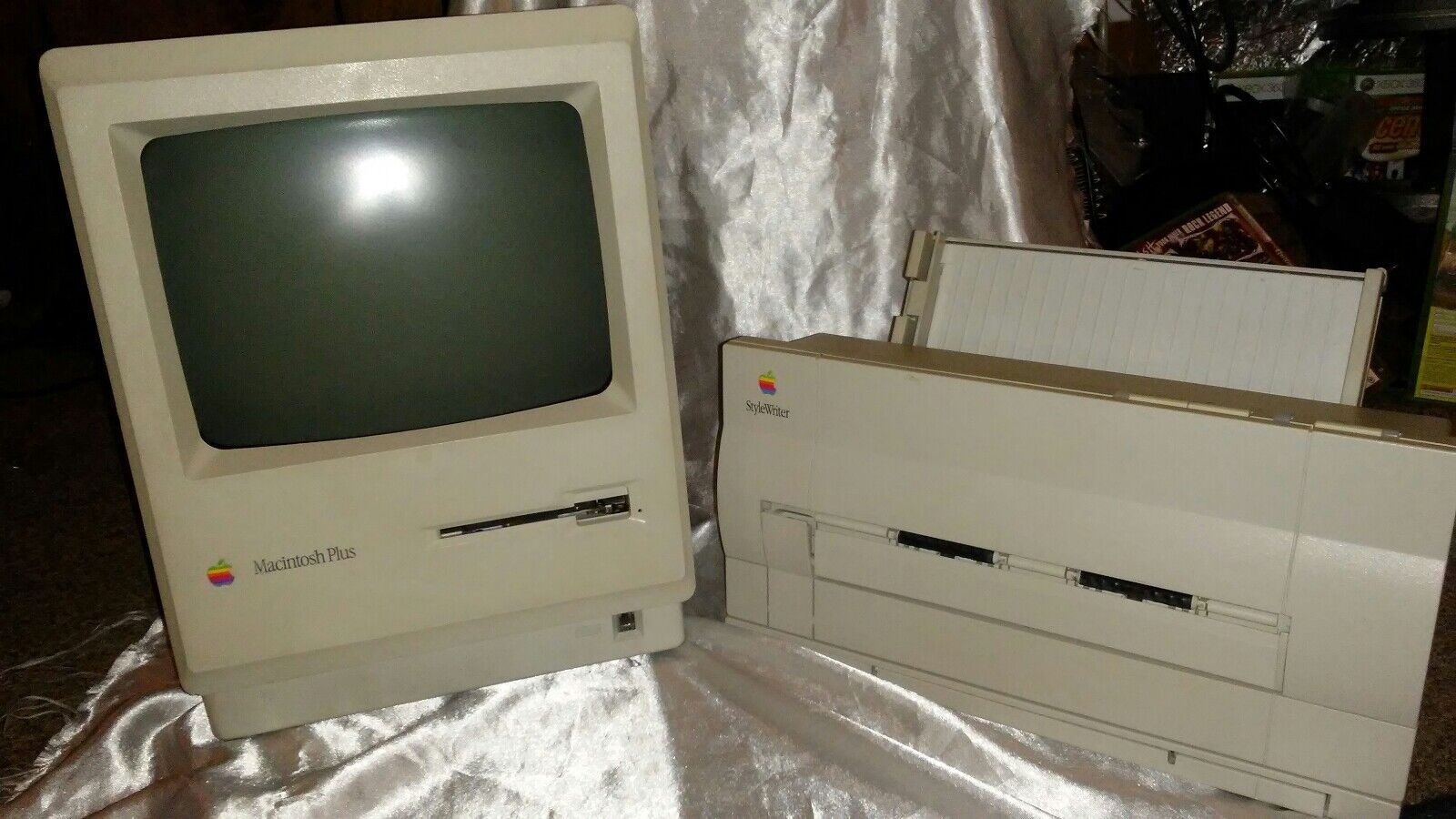 VINTAGE 1987 APPLE COMPUTER MACINTOSH PLUS M0001A 1 MB & 1990 STYLEWRITER