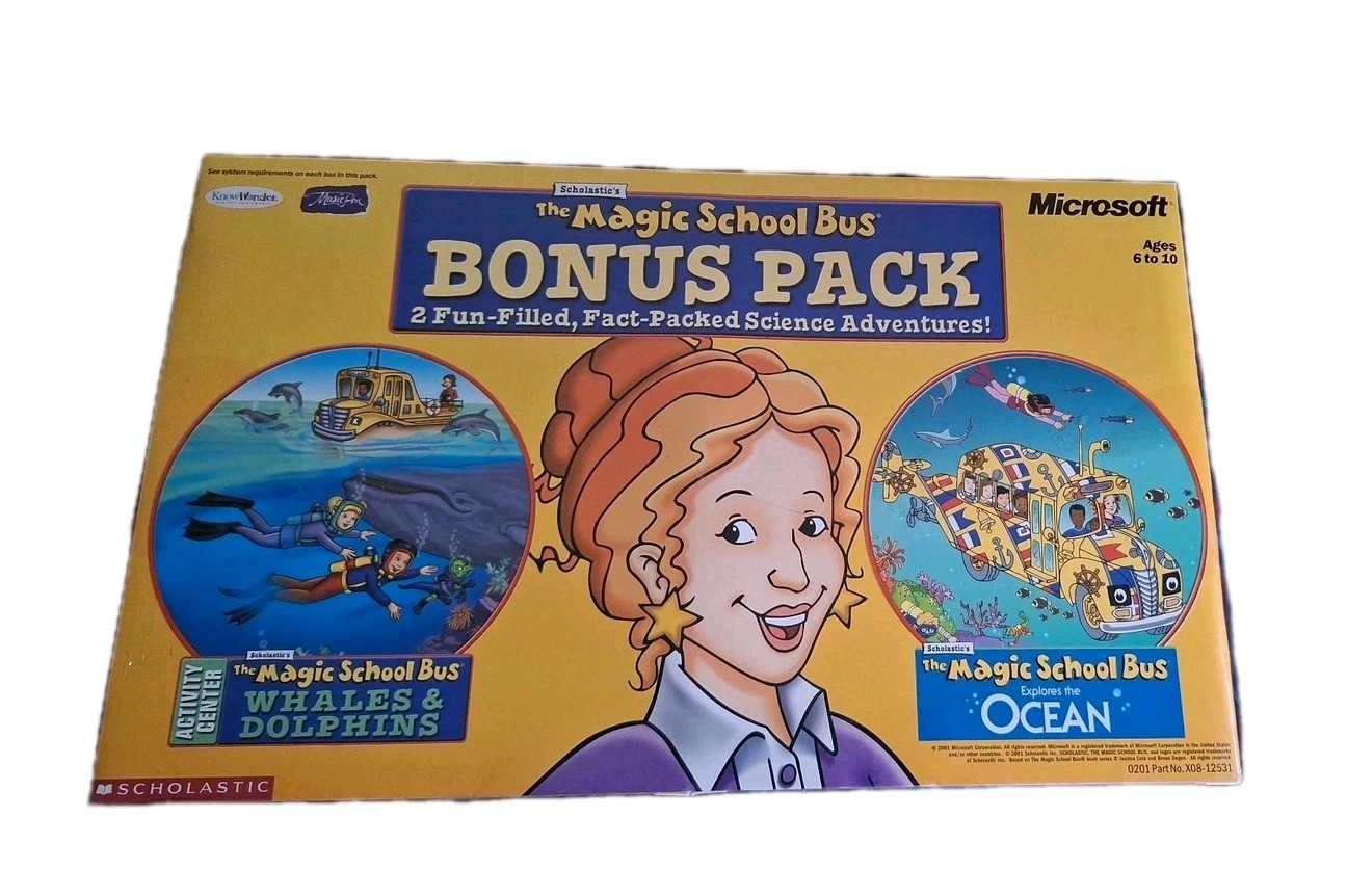 Vintage Scholastic Pc Games The Magic School Bus Bonus Pack