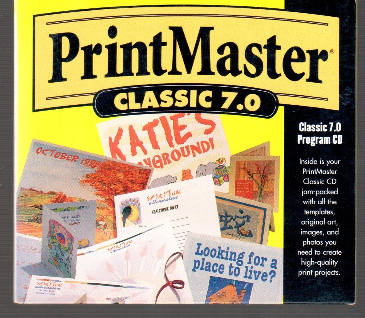 PrintMaster Classic 7.0 Program CD-ROM Templates Original Art Images Photos L@@K