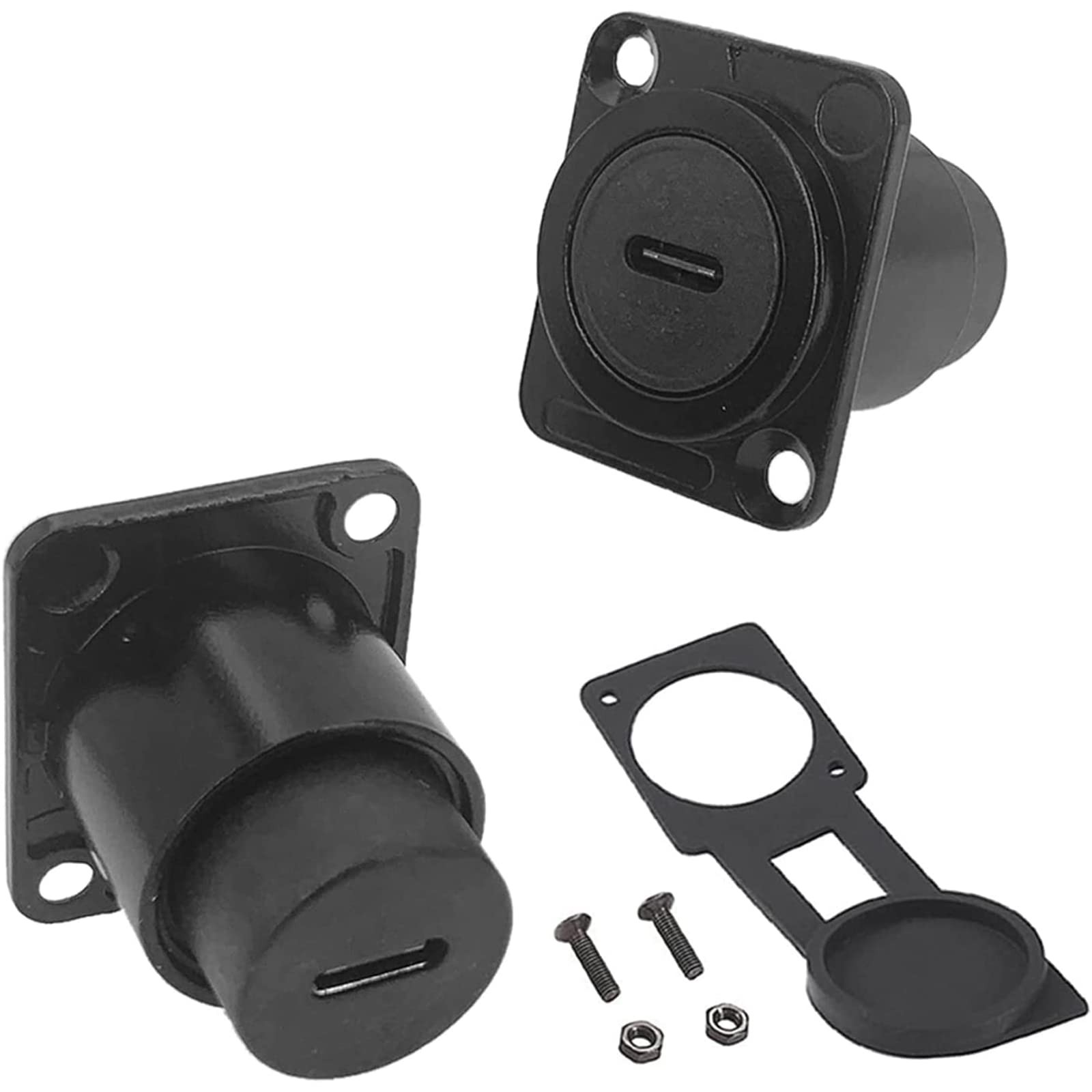 2PCS USB 3.1 Panel Mount Coupler, D-USB Connector
