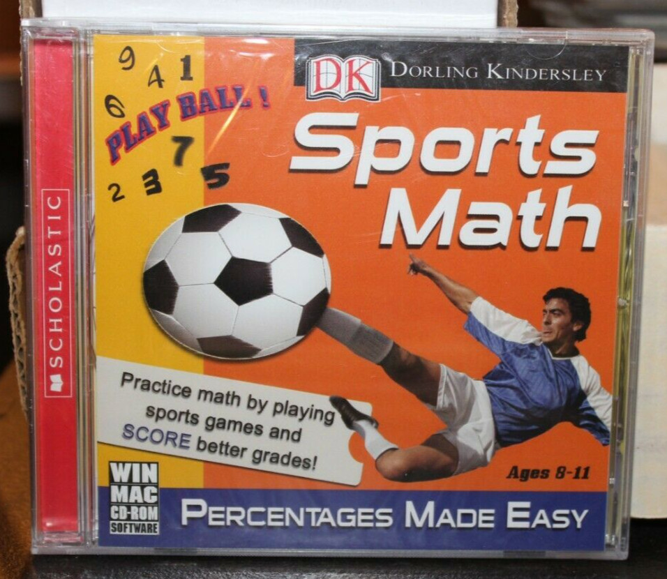 Sports Math: Percentages Made Easy Dorling Kindersley PC CD-ROM Sealed New 8-11