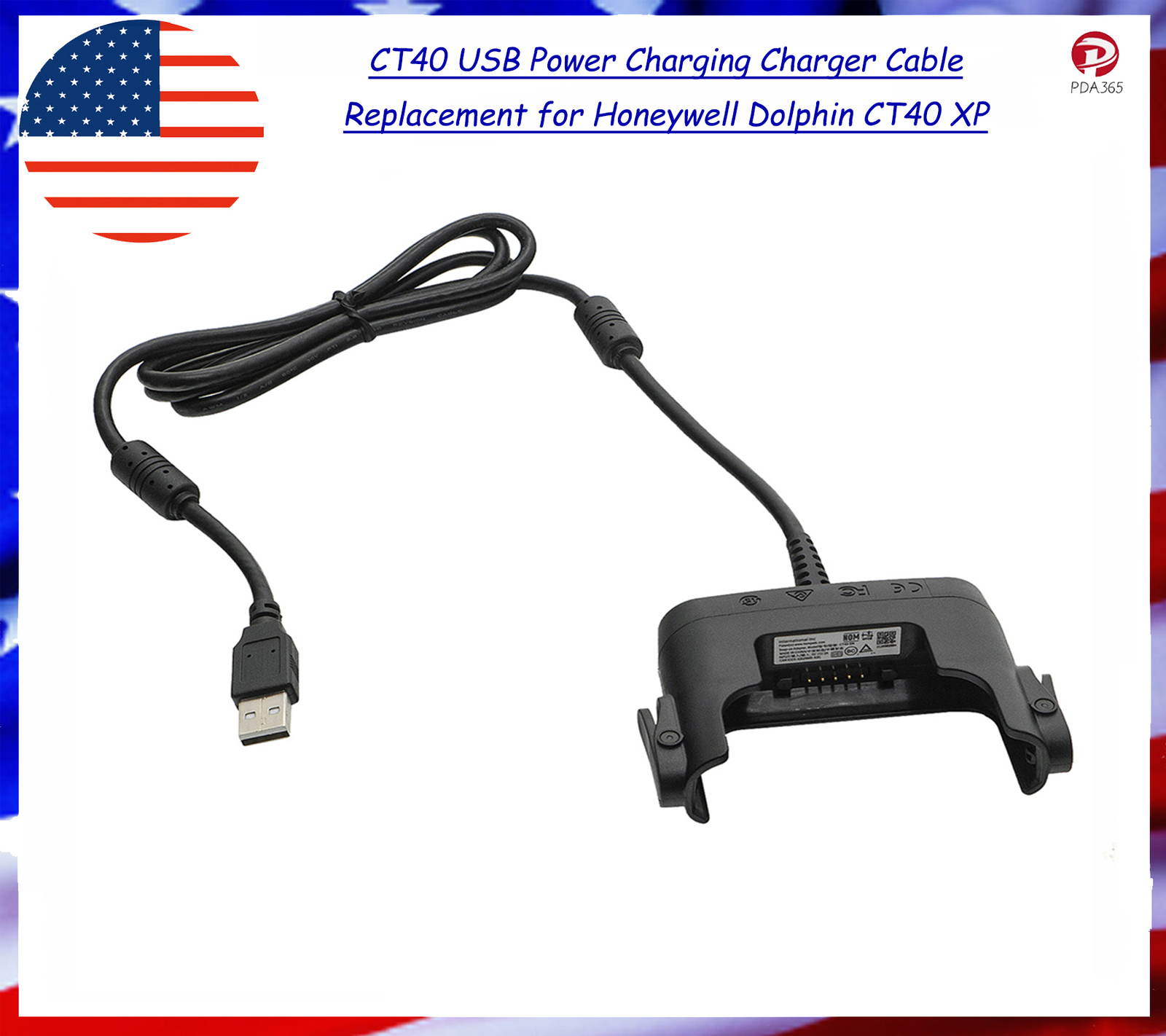 CT40 USB Power Charging Charger Cable Replacement for Honeywell Dolphin CT40 XP