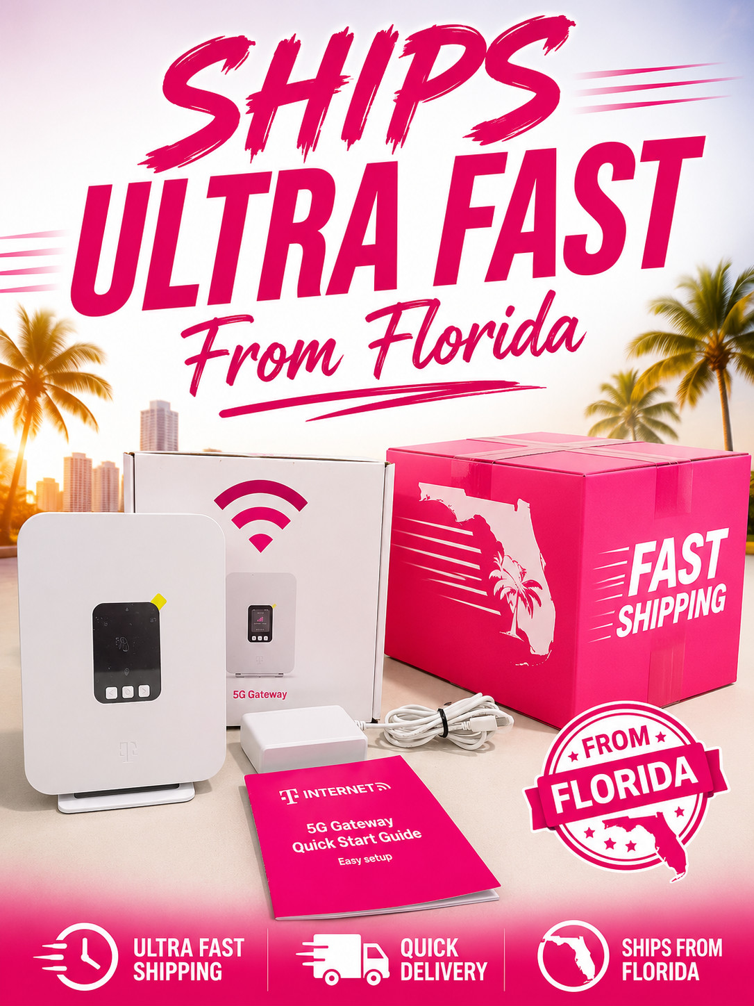 T-Mobile TMO-G4AR Home Internet 5G Modem Gateway Power Cord Included
