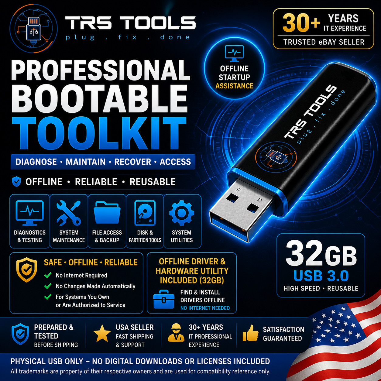 Hiren’s BootCD PE Bootable USB | PC Diagnostic Toolkit PC Repair 32GB