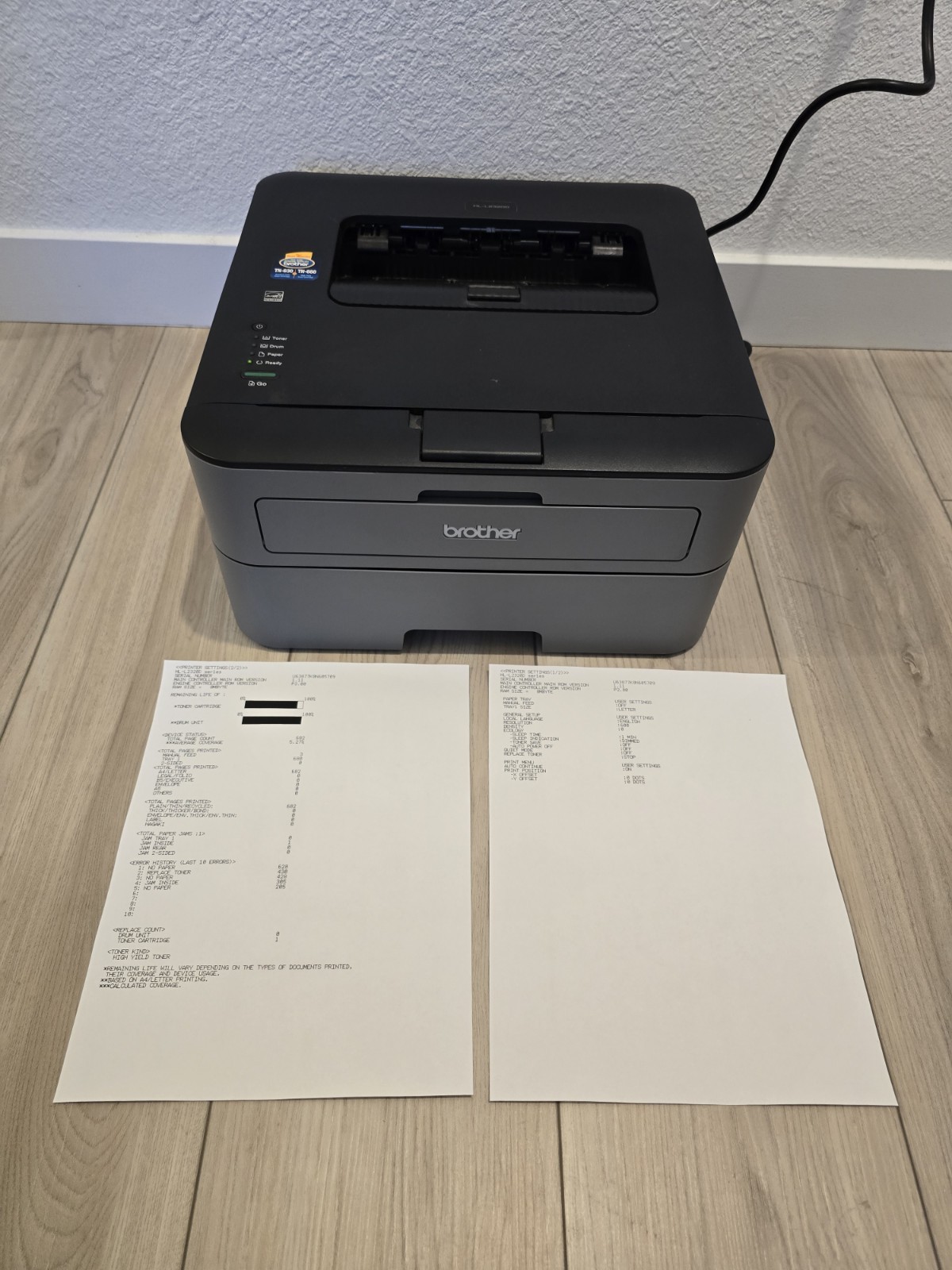 Brother HL-L2320D Printer Mono USB Laser With Toner And Drum Low Page Count 682