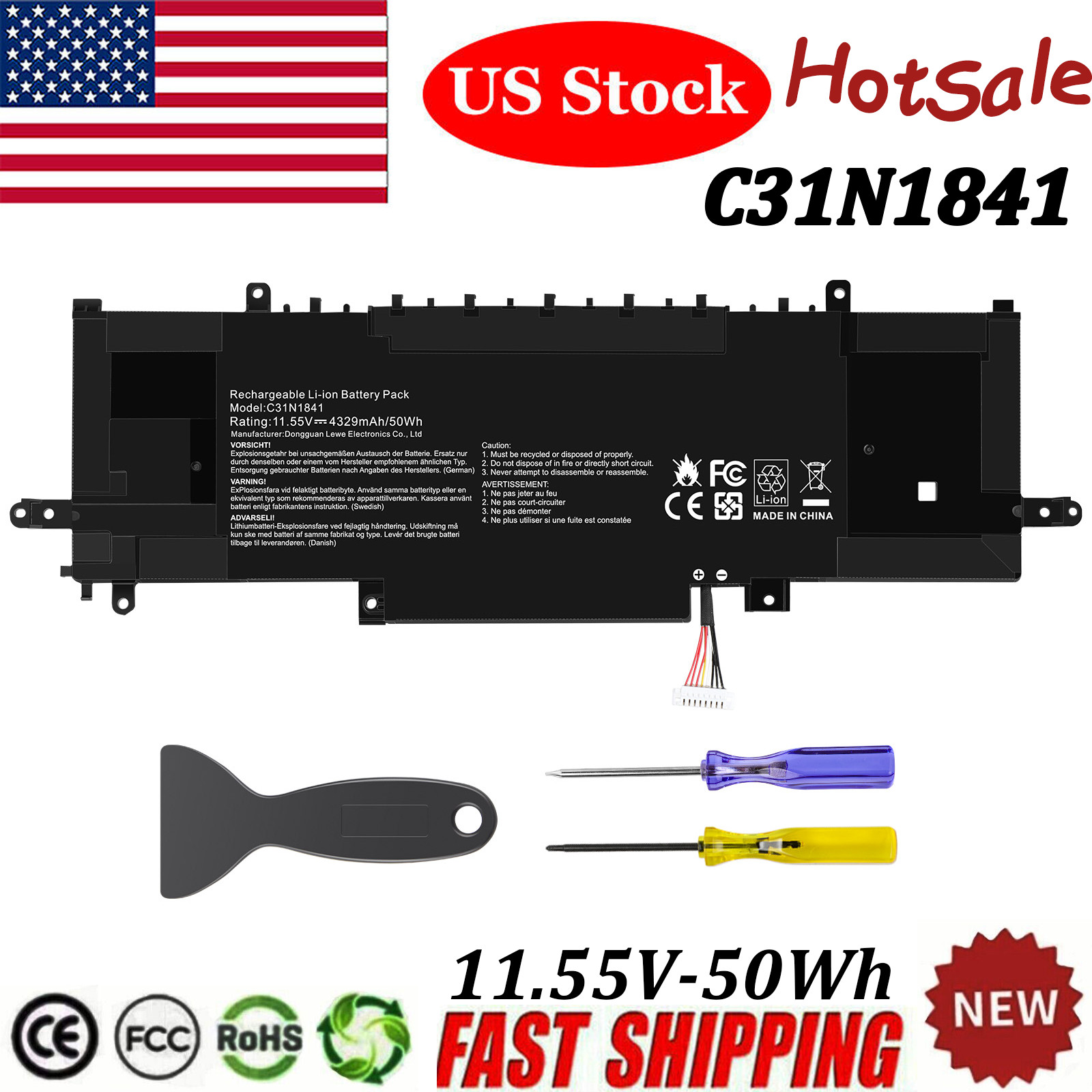 New 50Wh C31N1841 Battery for Asus ZenBook 14 UX463FA UX463FL UX434DA UX434FA