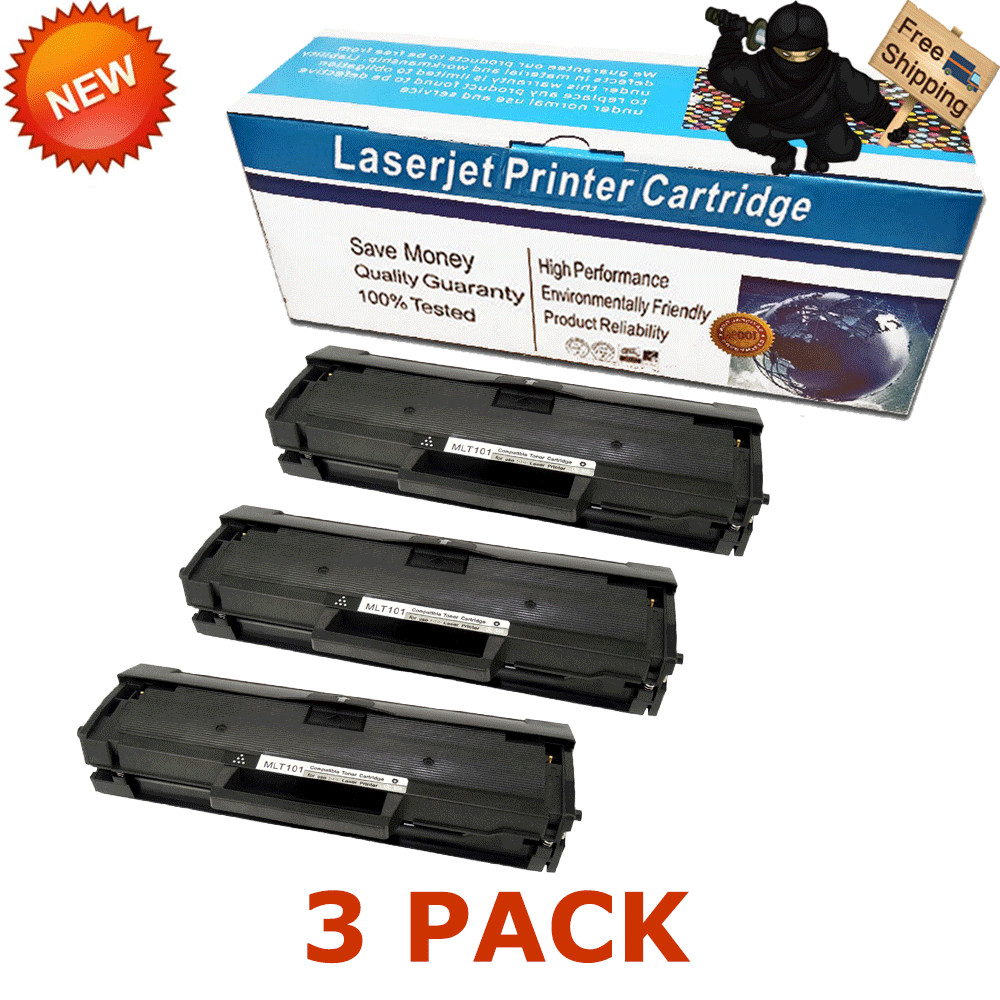 3 pk MLT D101S Toner Cartridge for Samsung ML-2165W SCX-3405FW SCX-3405W Printer