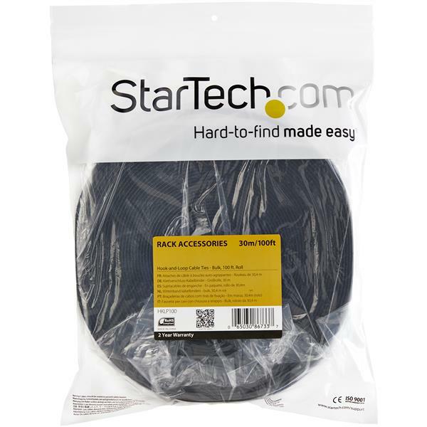 StarTech Hook-and-Loop Cable Tie - 100 ft. Bulk Roll