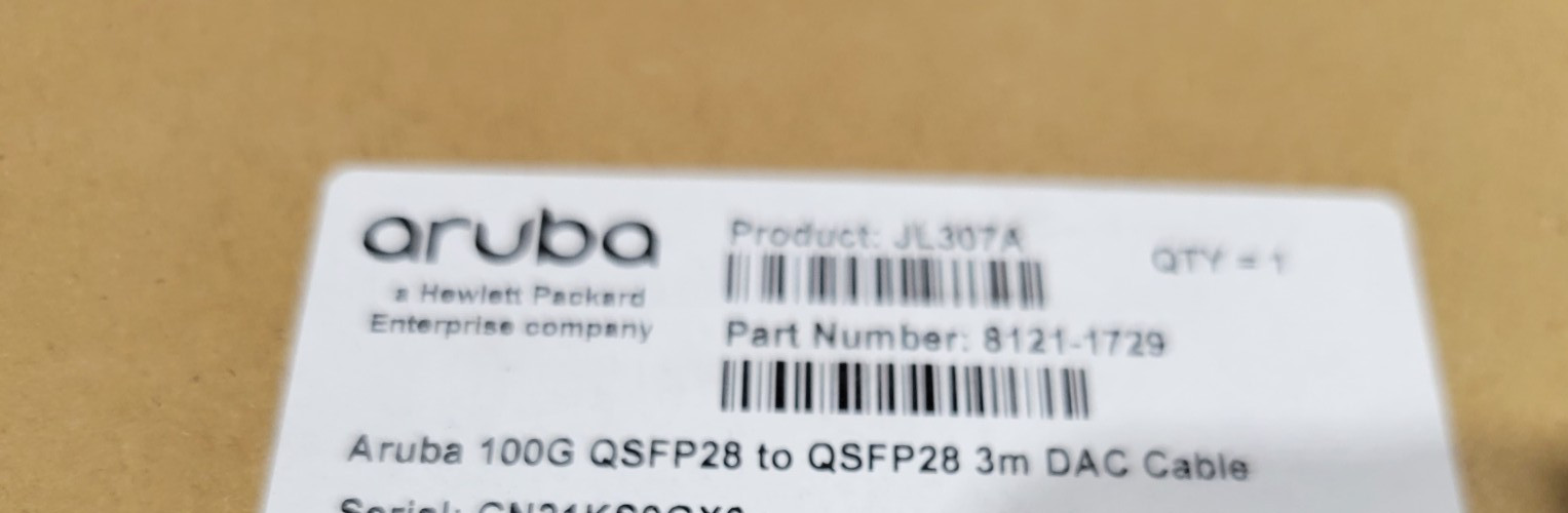 JL307A HPE X241 100G QSFP28-QSFP28 3m DAC Cable - JL307A