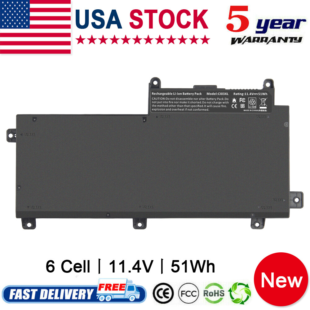 REPLACEMENT CI03XL BATTERY FOR HP PROBOOK 640 G2, 640 G3 11.4V 51WH 801554-001