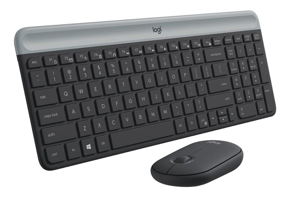 Logitech K470 Slim Wireless Keyboard & M340 Mouse Combo - Black/Gray