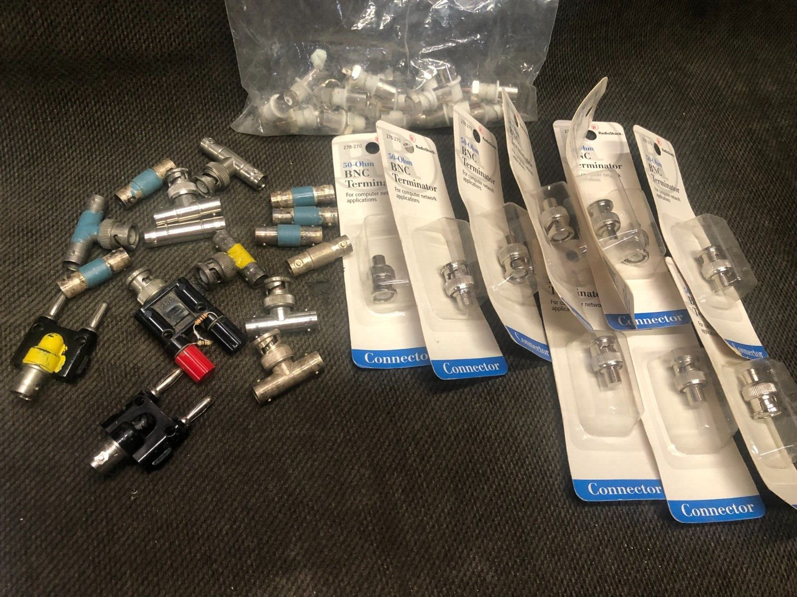 HUGE LOT BNC Terminator Adapter  50 ohm w/Links & Adapters