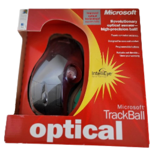 Microsoft Trackball Optical Mouse D67-00001 USB ps/2 Compatible IntelliEye Thumb