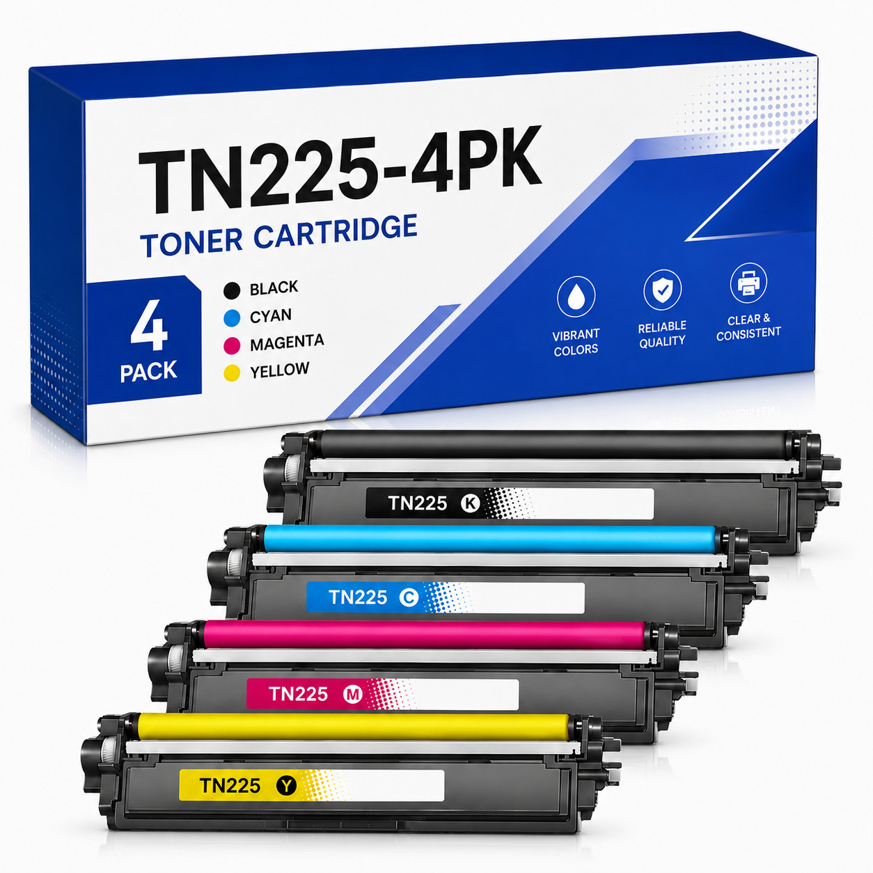 TN225 4PK Toner Set for HL-3140CW 3170CDW MFC-9130CW 9330CDW 9340CDW DCP-9020CDN