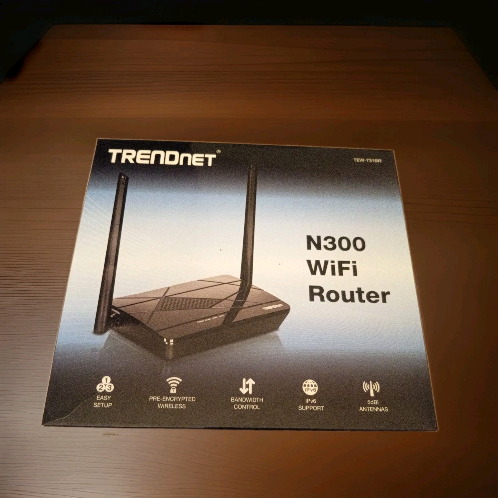 TRENDnet N300 TEW-731BR 4-Port Wireless Home Router - Black