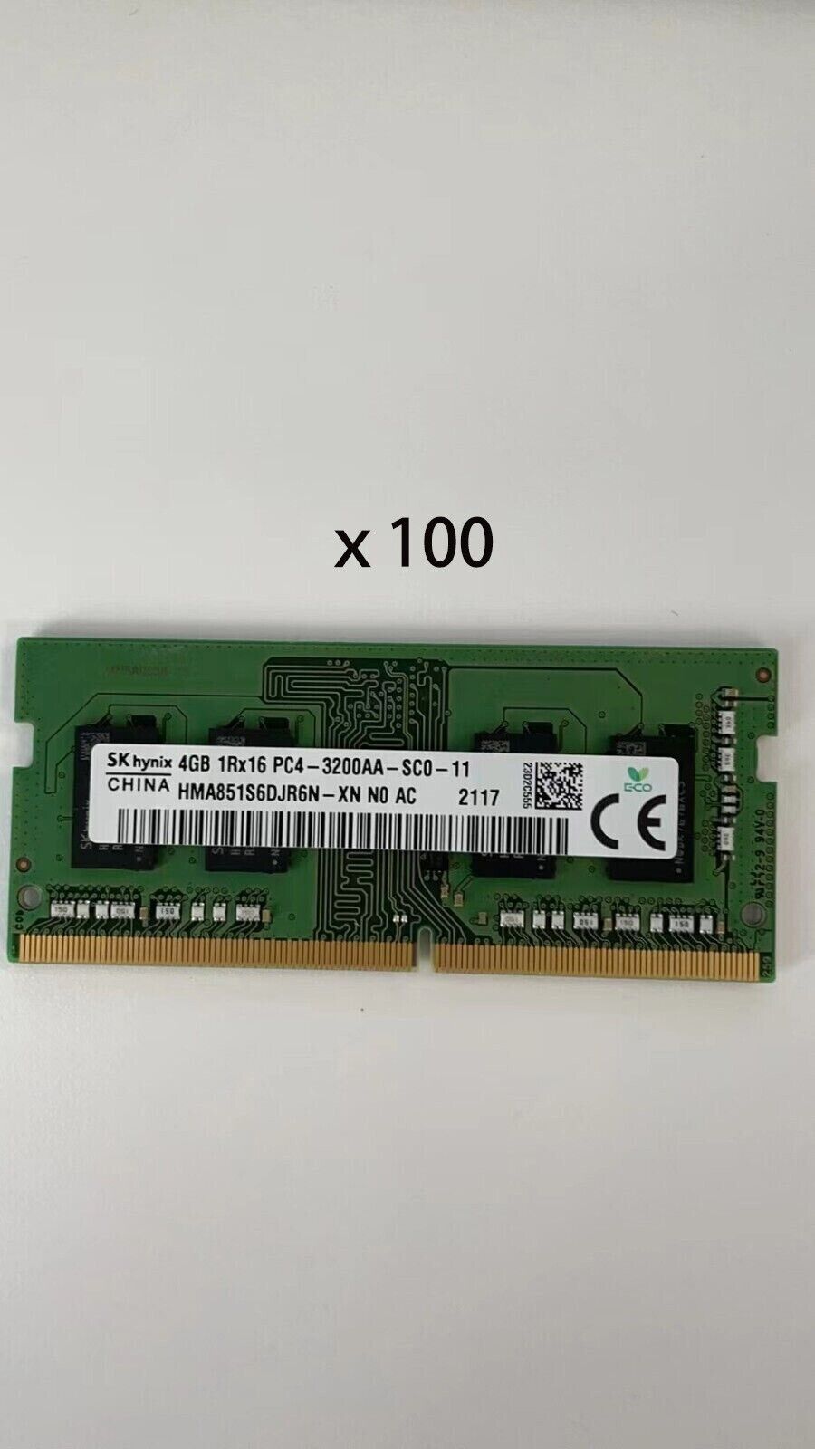 Lot of 100pcs SK Hynix 4GB DDR4 1R x 16 SODIMM 3200 MHZ RAM for Laptop/ PC