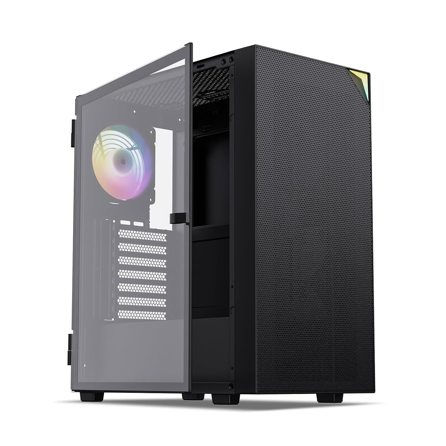 Vetroo AL800 Mid Tower ATX Tempered Glass PC Computer Case Door Opening Design
