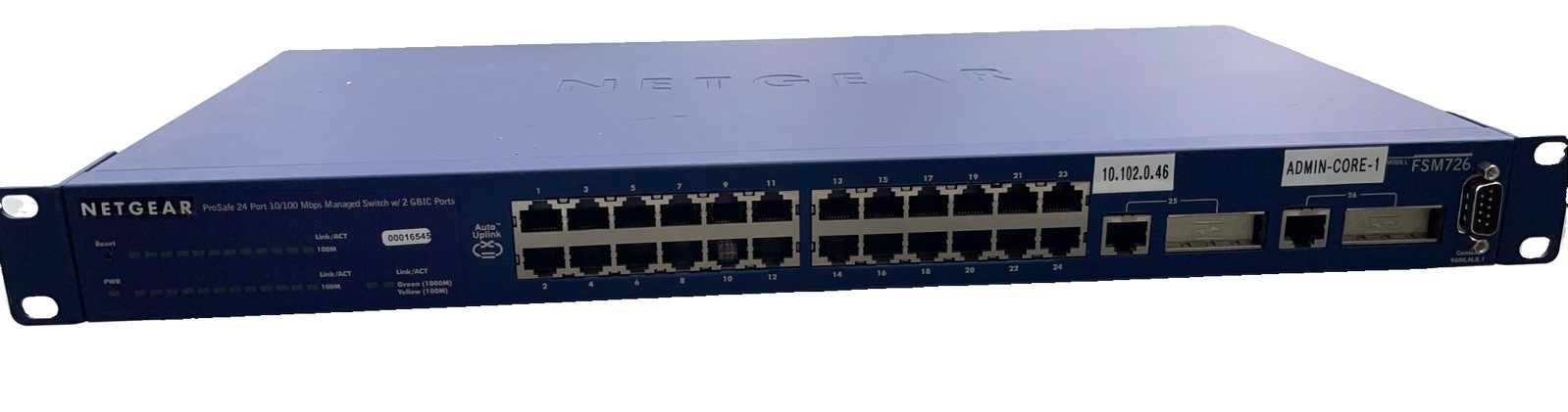 Netgear FSM726 v2 Netgear ProSafe FSM726 L2 Switch / 2 GBIC Ports