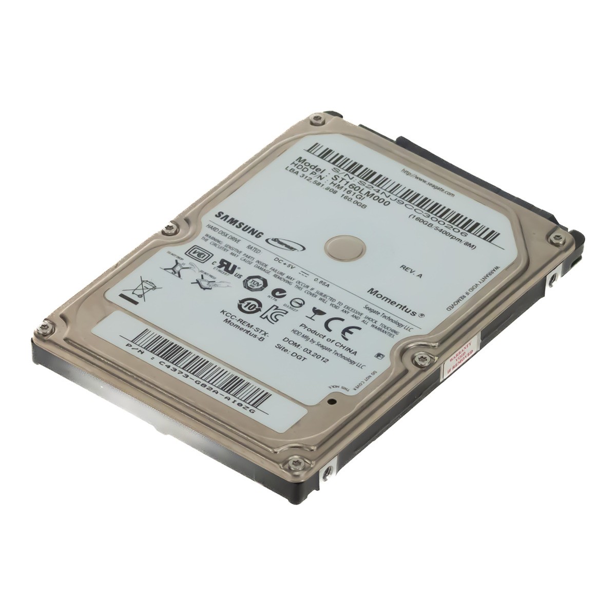 HARD DRIVE SAMSUNG SpinPoint M7E HM161GI ST160LM000 160GB 5.4K 8MB SATA II 2.5''
