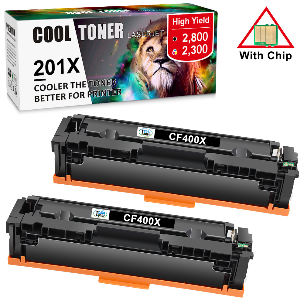 2pack CF400X 201X Black Toner Cartridge For HP Laserjet Pro M277dw M252dw M277n​